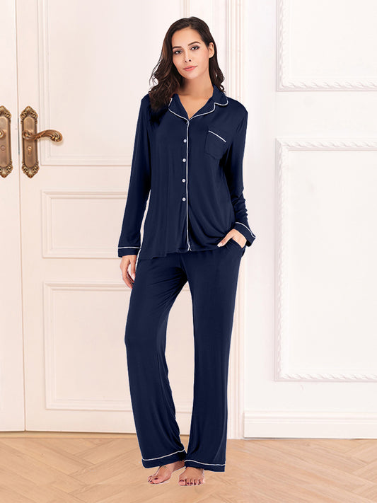 Shoreline Comfort Collared Loungewear Set